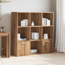 Berkfield Home Book Cabinet Artisan Oak 98x29x97.5 cm Engineered Wood in Brown - thumbnail 3