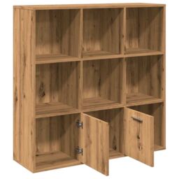 Berkfield Home Book Cabinet Artisan Oak 98x29x97.5 cm Engineered Wood in Brown - thumbnail 6