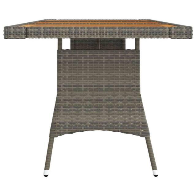 Berkfield Home Garden Table Grey 160x70x72 cm Poly Rattan & Solid Acacia Wood - Size: 160 x 70 x 72 cm - image 1