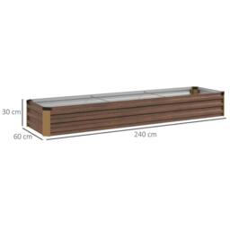 KORVIXA Dark brown Galvanised Raised Garden Bed - Size: 1.25kg - thumbnail 2