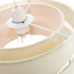 Happy Homewares Contemporary Linen Fabric Triple Tier Ceiling Pendant Light Shade in Cream - Size: 10 inches - thumbnail 3