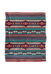 JQ Licensing James Piazza Southwest Turquoise Pattern Silky Touch Super Soft Throw Blanket 152 X 127 cm in White