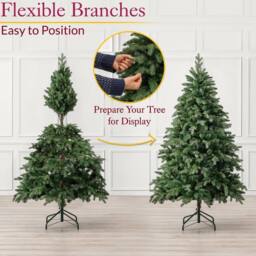 Christow Artificial Christmas Tree Realistic Fraser Fir with Stand 5ft to 8ft in Green - thumbnail 5