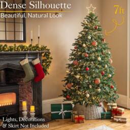 Christow Artificial Christmas Tree Realistic Fraser Fir with Stand 5ft to 8ft in Green - thumbnail 2