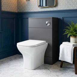 Balterley Alrewas Contemporary Floor Standing WC Unit, Gloss Grey, 600mm in Grey - thumbnail 3