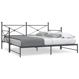 Berkfield Home Daybed with Trundle without Mattress Black 100x200 cm Steel