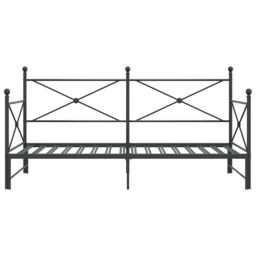 Berkfield Home Daybed with Trundle without Mattress Black 100x200 cm Steel - thumbnail 6