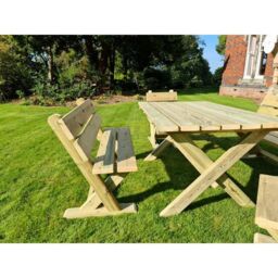 Churnet Valley Garden Furniture Ltd Ashcome Table Set Sits 6, 2 Bench & 4 Chairs - Set of Cushions Inc in Brown - thumbnail 3