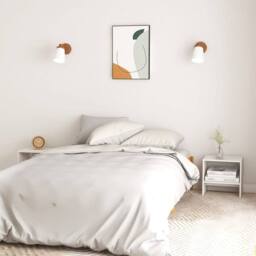 Berkfield Home Beautiful Bedside Cabinets 2 pcs White 40x30.5x40 cm Solid Pinewood - thumbnail 1