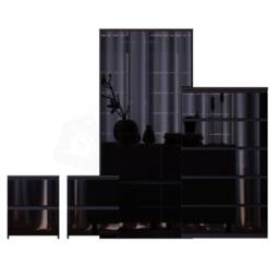 Home Discount Vida Designs Glinton 4Pc Bedroom Set(2Dr Bedsidex2, 5Dr Chest, Wardrobe) in Black - thumbnail 5