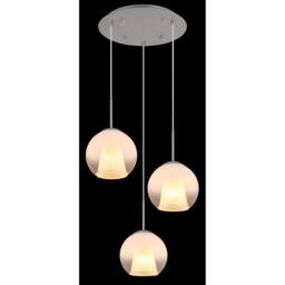 Netlighting Barry Cluster Pendant Nickel Matt Balls Opal Glass Shade 3x E27 in Grey - thumbnail 3