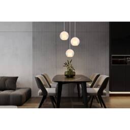 Netlighting Barry Cluster Pendant Nickel Matt Balls Opal Glass Shade 3x E27 in Grey - thumbnail 5
