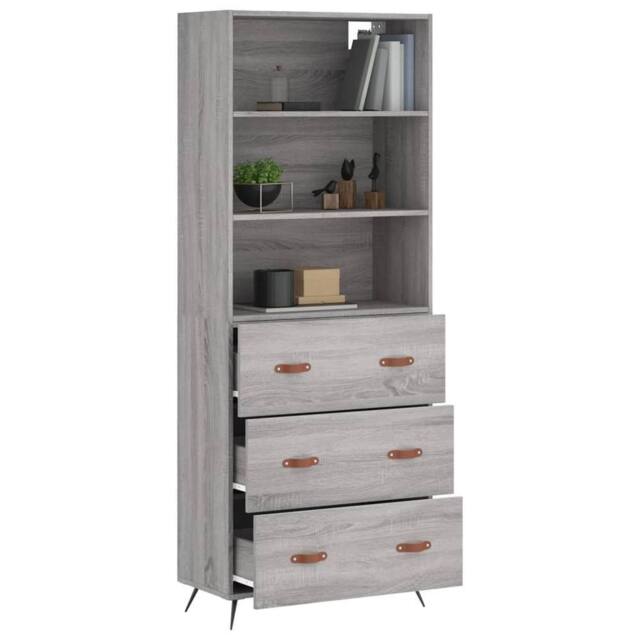 Berkfield Home Highboard Grey Sonoma 69.5x34x180 cm Engineered Wood - image 1