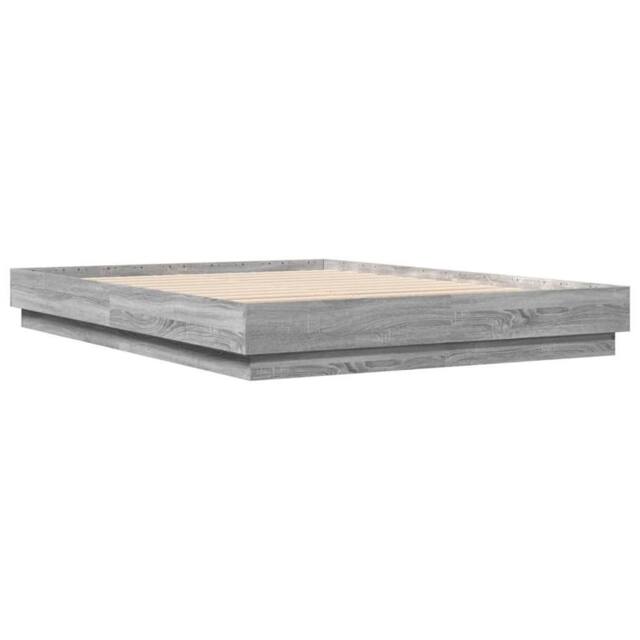 Berkfield Home Durable Bed Frame without Mattress Grey Sonoma 140x200 cm - image 1