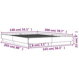 Berkfield Home Durable Bed Frame without Mattress Grey Sonoma 140x200 cm - thumbnail 9