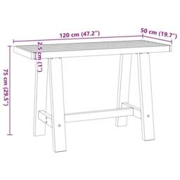 Berkfield Home Desk NOAIN A-Shaped Legs 120x50x75 cm Solid Wood Pine in Brown - Size: 120 x 50 x 75 cm - thumbnail 9