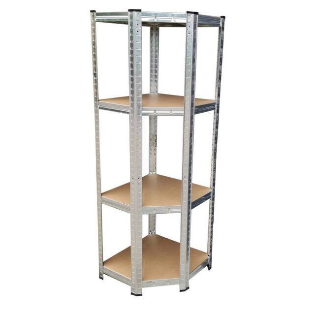 FLAVORA Galvanised Corner Storage Racking Heavy Duty in Silver - Size: 10000mm x 520mm - image 1