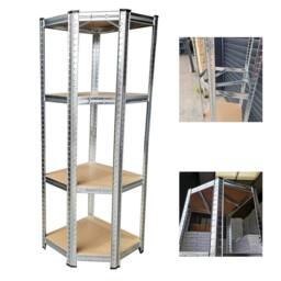 FLAVORA Galvanised Corner Storage Racking Heavy Duty in Silver - Size: 10000mm x 520mm - thumbnail 4