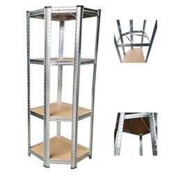FLAVORA Galvanised Corner Storage Racking Heavy Duty in Silver - Size: 10000mm x 520mm - thumbnail 3
