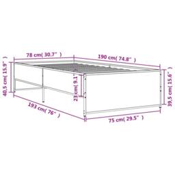 Berkfield Home Durable Bed Frame without Mattress Black 75x190 cm Small Single - thumbnail 9