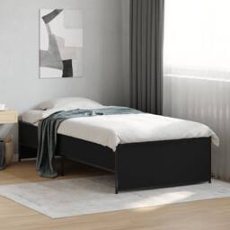 Berkfield Home Durable Bed Frame without Mattress Black 75x190 cm Small Single - thumbnail 2