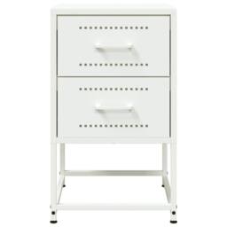 Berkfield Home Durable Bedside Cabinet White 36x39x60.5 cm Steel - thumbnail 6