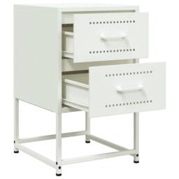 Berkfield Home Durable Bedside Cabinet White 36x39x60.5 cm Steel - thumbnail 9