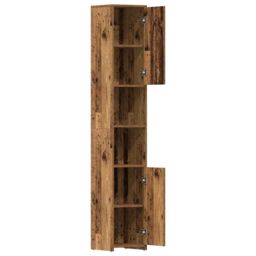 Berkfield Home Bathroom Cabinet Old Wood 30x30x183.5 cm Engineered Wood in Brown - thumbnail 5