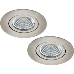 Loops 2 PACK Wall / Ceiling Recess Round Downlight Satin Nickel Spotlight 6W LED in Metallics - thumbnail 1