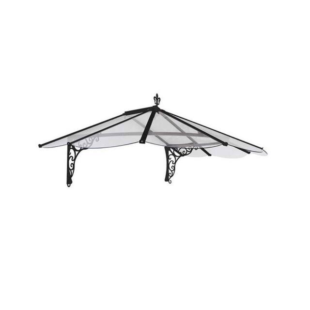 Palram Patio Cover Iris Door Awning Canopy 1780 Clear - Black - image 1