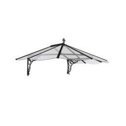 Palram Patio Cover Iris Door Awning Canopy 1780 Clear - Black - thumbnail 1