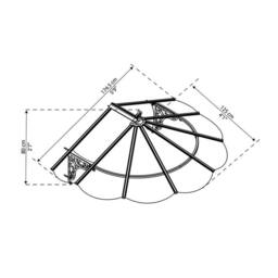 Palram Patio Cover Iris Door Awning Canopy 1780 Clear - Black - thumbnail 4