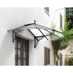 Palram Patio Cover Iris Door Awning Canopy 1780 Clear - Black - thumbnail 2