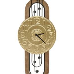 Wyld and Coco Heritage Home Wall Clock Gold Iron Black Spade Numerals 36 x 83cm - Size: 36 x 83 cm - thumbnail 2