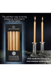 Deco Express Set Of 15 Taper Rustic Taper Candles in Gold - thumbnail 3
