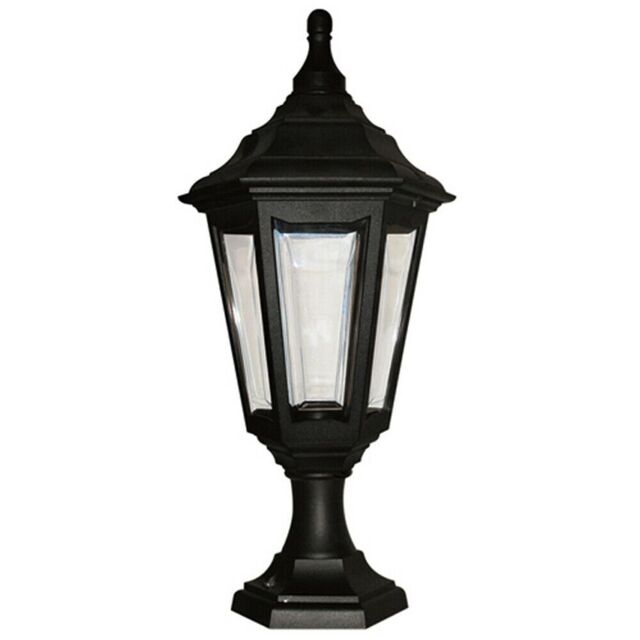 Loops Outdoor IP44 1 Bulb Wall Ground Pedestal Lamp Light Black LED E27 100W d01586