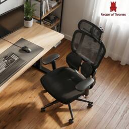 Realm of Thrones Comfortable Ergonomic Office Chair with Adjustable Features in Black - thumbnail 6
