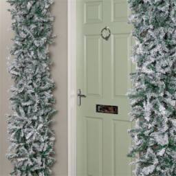 KORVIXA Single Door Snow Flocked Christmas Tree Arch in White - Size: 200 cm x 45 cm - thumbnail 4
