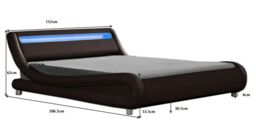 Home Detail DISCONTINUED Galaxy LED White Faux Leather Bed - Size: Double - thumbnail 6