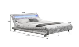 Home Detail DISCONTINUED Galaxy LED White Faux Leather Bed - Size: Double - thumbnail 5