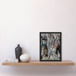 Artery8 Jesus Christ & the Sinner Max Beckmann Framed Wall Art Print in Grey - Size: A4 - thumbnail 4
