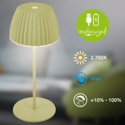 BRILONER Touch Dimmable Battery Powered Wireless Indoor Outdoor LED Table Lamp in Green - thumbnail 7