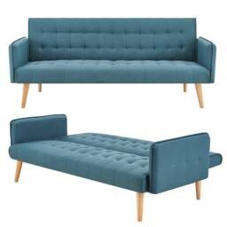 Bravich LTD Mario Sofa Bed Double Click Clack 3 Seater in Blue - thumbnail 4