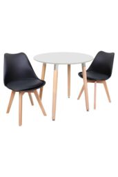 'Round Lorenzo' Dining Set with a Table and Chairs Set of 2
