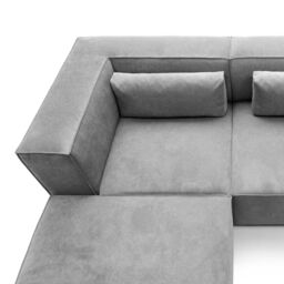Abakus Direct Doris Corner Sofa in Light Grey Cord Chenille - thumbnail 6