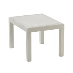 EONLION White Rattan Look Plastic Garden Coffee Side Snack Table Outdoor Patio Furniture - thumbnail 4