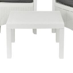 EONLION White Rattan Look Plastic Garden Coffee Side Snack Table Outdoor Patio Furniture - thumbnail 1