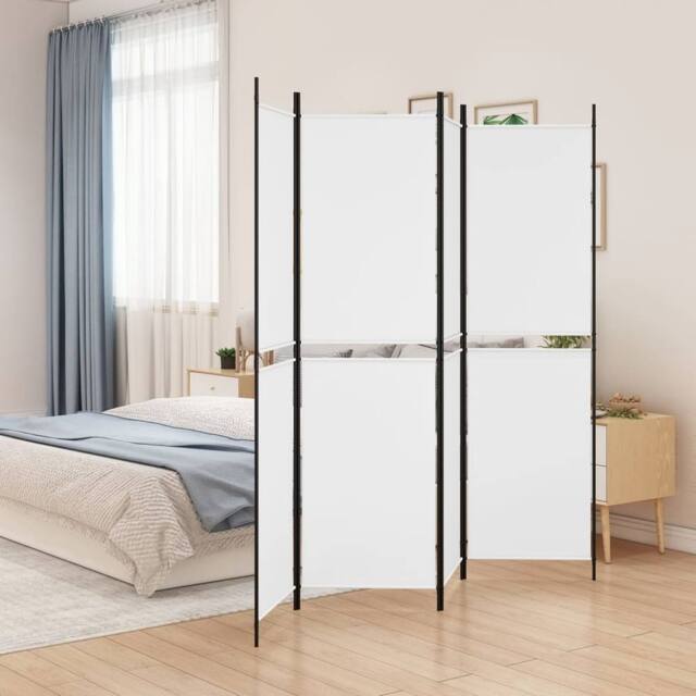 Berkfield Home 4-Panel Room Divider White 200x200 cm Fabric - image 1