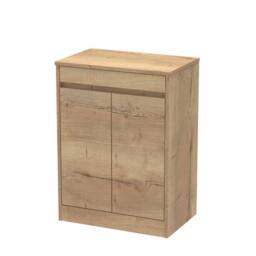 Balterley Chartley 2 Door Vanity Unit with Worktop, 600mm, Autumn Oak in Brown - thumbnail 1