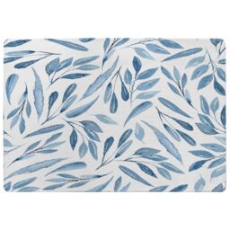 Benjamin Tate Design Watercolour Blue Branches With Leaves Designer Rug in Natural - Size: Large - thumbnail 1